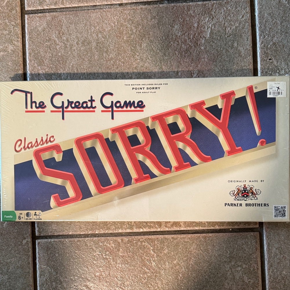 Parker Brothers Classic Sorry! Board Game - Red and Blue